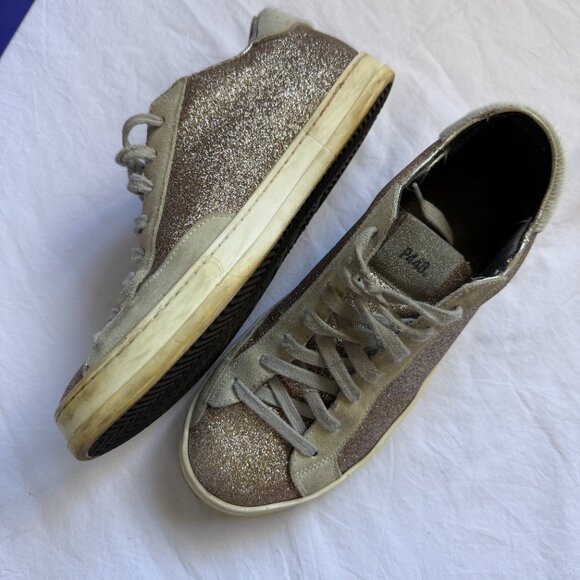 P448 John glitter sneaker, fur heel, size 38, good condition, Italian made - Picture 7 of 7
